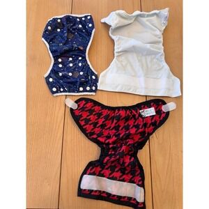 Nickis Diapers Cloth Diaper Covers Unisex One Size Houndstooth Sea Life White